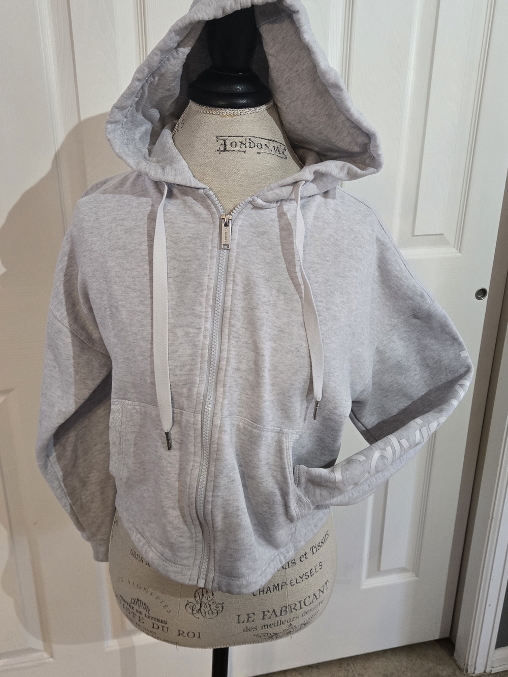 Calvin Klein Light Gray Zip-Up Hoodie